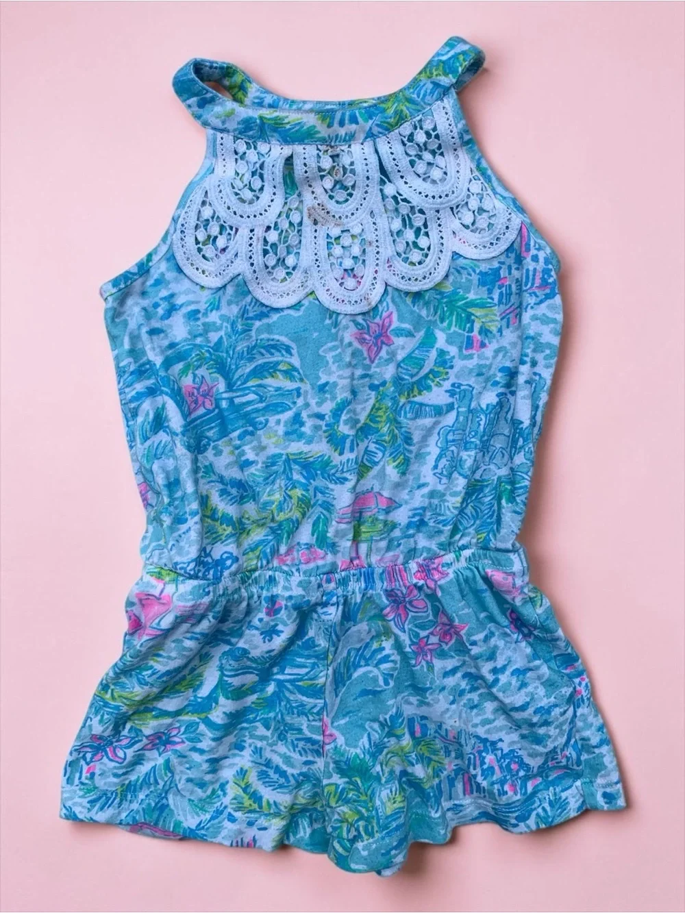 Lilly Pulitzer Girls Tropical Romper 2-3T